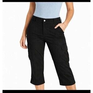 Duluth Trading Women Sz 22W Dry on the Fly Wide Leg Black Capri Hiking Pants